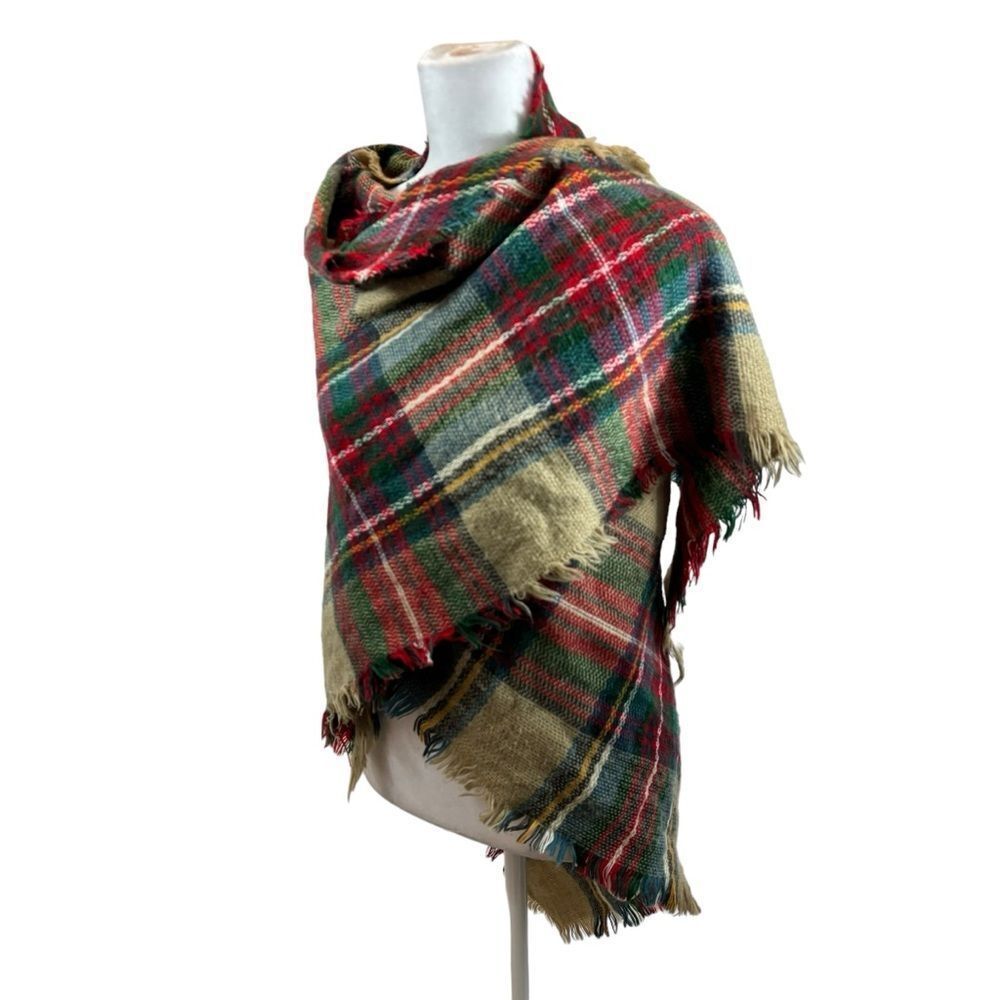 Ladies Oversized Plaid Black Scarf‎ or Wrap